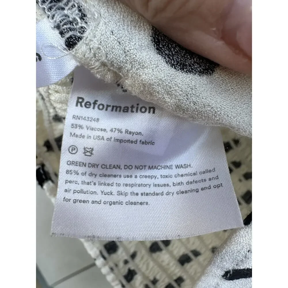 Reformation Reign Top Puff Sleeves Ink Blot Empire Waist Renaissance Milk Maid 6